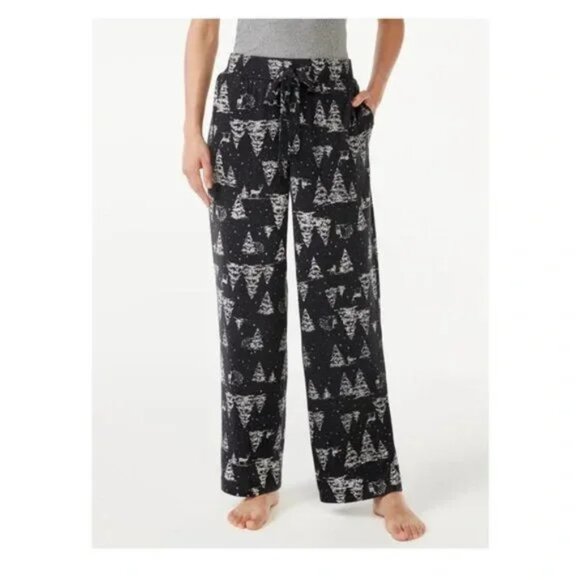 Joyspun Other - Joyspun women's black hacci Pajama Pants trees size Small w- 171